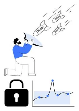 Cybersecurity Defense Against DDoS Attacks and Data Monitoring with Modern .. イラスト素材