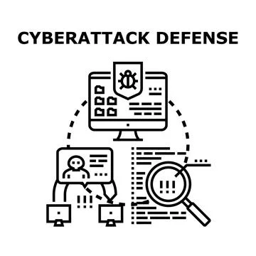 Cybersecurity defense protecting data from digital threats Stock Illustration