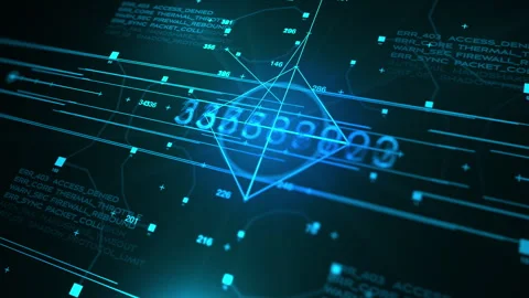 Cybersecurity Defense Screen Tracking High Level Hacking Attacks and Stock Footage 340254260