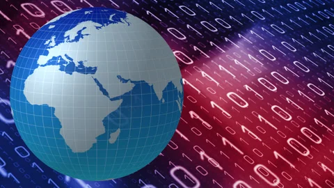Cybersecurity defense vibrant and harmonious of binary code, algorithm Stock Footage 255759501