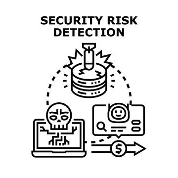 Cybersecurity detecting data breach and financial risk Stock Illustration