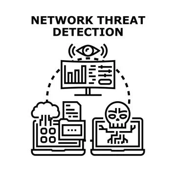 Cybersecurity detecting network threats protecting digital data イラスト素材