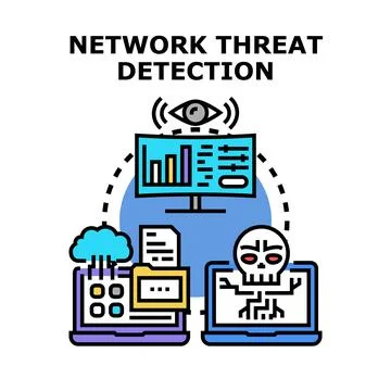 Cybersecurity detecting network threats protecting digital data イラスト素材