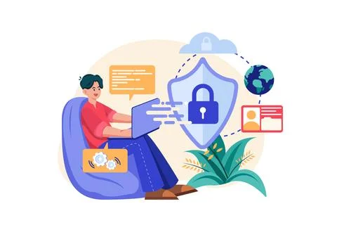 Cybersecurity developer Stock Illustration