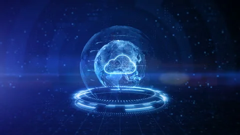 Cybersecurity digital data of futuristic and technology of cloud computing us Video stock 146052399