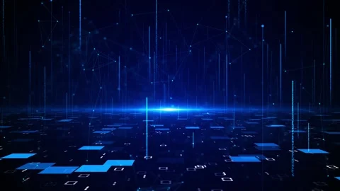 Cybersecurity Digital information technology concept protection system data flow Stock Footage 311808855