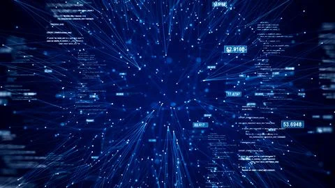 Cybersecurity digital information technology concept. Interconnected polygon  Stock Illustration