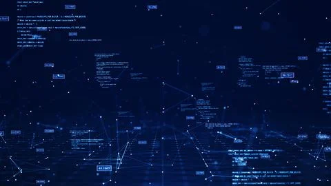 Cybersecurity digital information technology concept. Polygon binary code con Stock-Fotos
