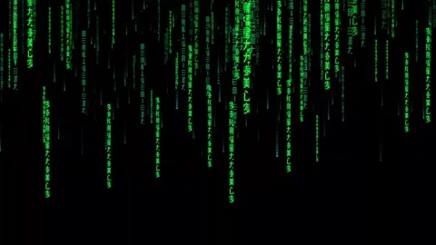 Cybersecurity Digital Matrix Code Animated Futuristic Green Abstract Data S.. Stock Footage 304422704