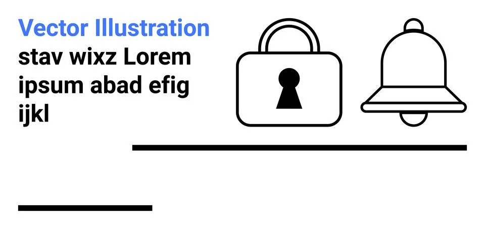 Cybersecurity, digital notifications, data protection, communication, privacy Stock Illustration