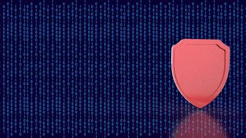 Cybersecurity Digital Shield Data Protection 3d render.. Stock Illustration