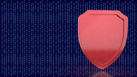 Cybersecurity Digital Shield Data Protection 3d render.. Stock Illustration