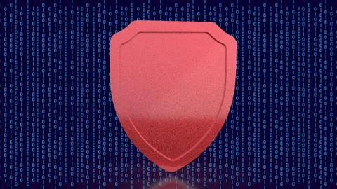 Cybersecurity Digital Shield Data Protection 3d render.. Stock Illustration