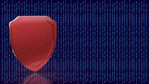 Cybersecurity Digital Shield Data Protection 3d render.. Illustrazione stock