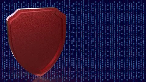 Cybersecurity Digital Shield Data Protection 3d render.. Stock Illustration