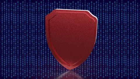 Cybersecurity Digital Shield Data Protection 3d render.. Stock Illustration