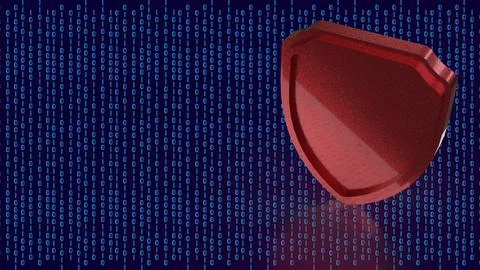 Cybersecurity Digital Shield Data Protection 3d render.. Stock Illustration