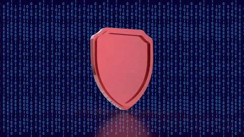 Cybersecurity Digital Shield Data Protection 3d render.. Stockillustratie