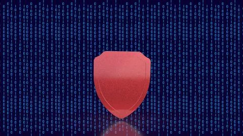 Cybersecurity Digital Shield Data Protection 3d render.. Illustrazione stock