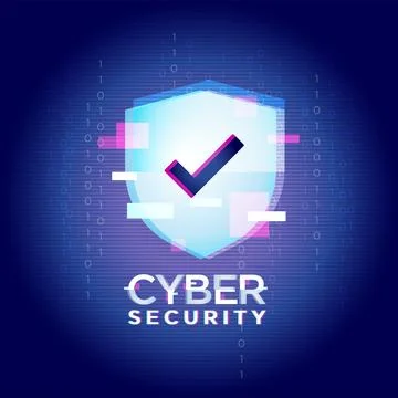 Cybersecurity-Digital-Shield-Protection-Technology Stock Illustration