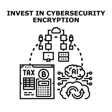 Cybersecurity encryption data protection concept providing digital security イラスト素材
