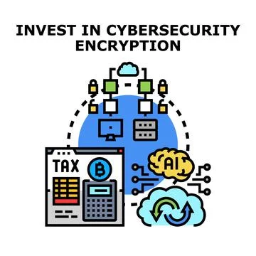 Cybersecurity encryption data protection concept providing digital security Stock Illustration