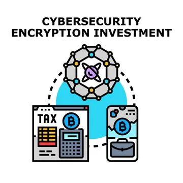 Cybersecurity encryption investment protecting digital assets and finance Stock Illustration