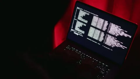 Cybersecurity expert hacking computer system, digital defense code, cyber attack Stock Footage 317943914