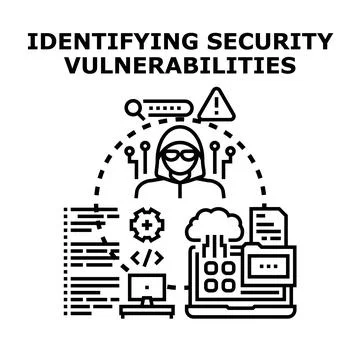 Cybersecurity expert identifying system vulnerabilities and data threats Stock Illustration