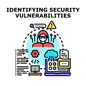 Cybersecurity expert identifying system vulnerabilities and data threats Stock Illustration