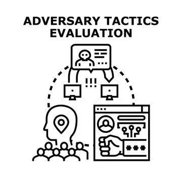 Cybersecurity experts evaluating adversary tactics and strategies. Analyzing  Illustrazione stock