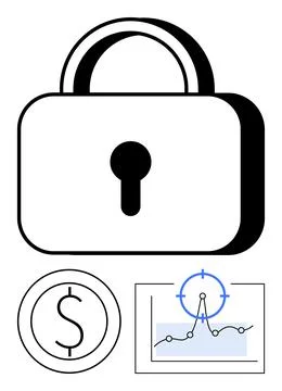 Cybersecurity, financial protection, data security, investment tracking, risk 스톡 일러스트