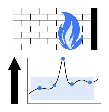Cybersecurity Firewall and Analytics Protection and Performance Tracking in.. Illustrazione stock