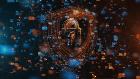 Cybersecurity Firewall Protection Data Encryption Digital Privacy Stock Footage 305028091