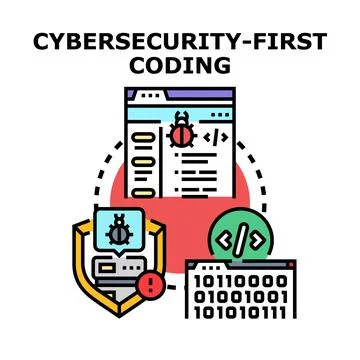 Cybersecurity first coding concept for secure development Stock Illustration