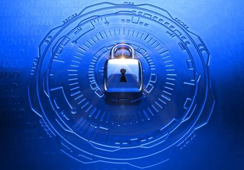 Cybersecurity Four With Flare Stock Illustration