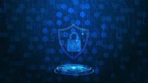 Cybersecurity futuristic animation 3D Artificial intelligence computer VPN Stock Footage 314367865
