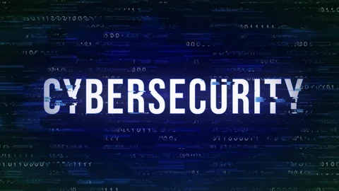 Cybersecurity - Glitch Animated Buzzword with Binary in the Background Video stock 90275561