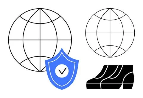 Cybersecurity, global connectivity, data protection, internet safety, system  Stockillustratie