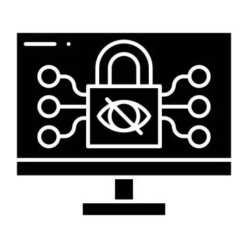 Cybersecurity Glyph Icon Stock Illustration