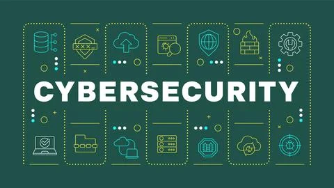 Cybersecurity green word concept Stock-Illustration