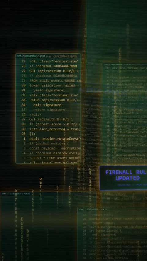 Cybersecurity Hacking Interface with Privilege Escalation Alert Stock Footage 335344702