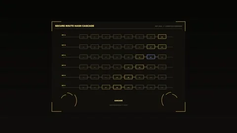 Cybersecurity Hash Cascade HUD Seamless Loop Stock Footage 342575585