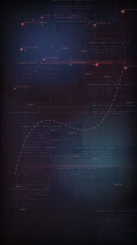 Cybersecurity HUD Interface Zero Day Detected and Encryption Enabled Stock Footage 335345848