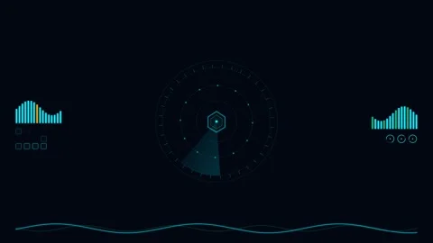 Cybersecurity HUD Telemetry Matrix Loop 動画素材 344926497