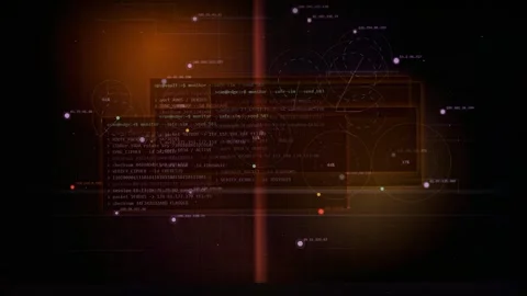 Cybersecurity HUD Trace Route Data Scanning Animation Stock Footage 335367687