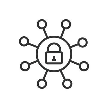 Cybersecurity, icon in line design. Cybersecurity, online security, data Illustrazione stock