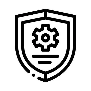 Cybersecurity icon vector outline illustration Illustrazione stock