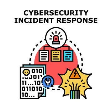 Cybersecurity incident response detecting digital threats イラスト素材