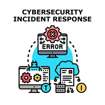 Cybersecurity incident response detecting digital errors protecting data Stock Illustration